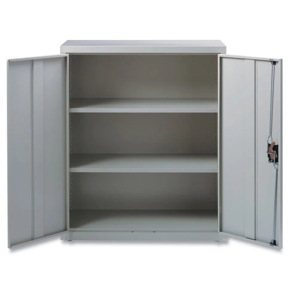 Alera 36 in. x 18 in. x 42 in. 3 Shelves Economy Assembled Storage Cabinets - Light Gray