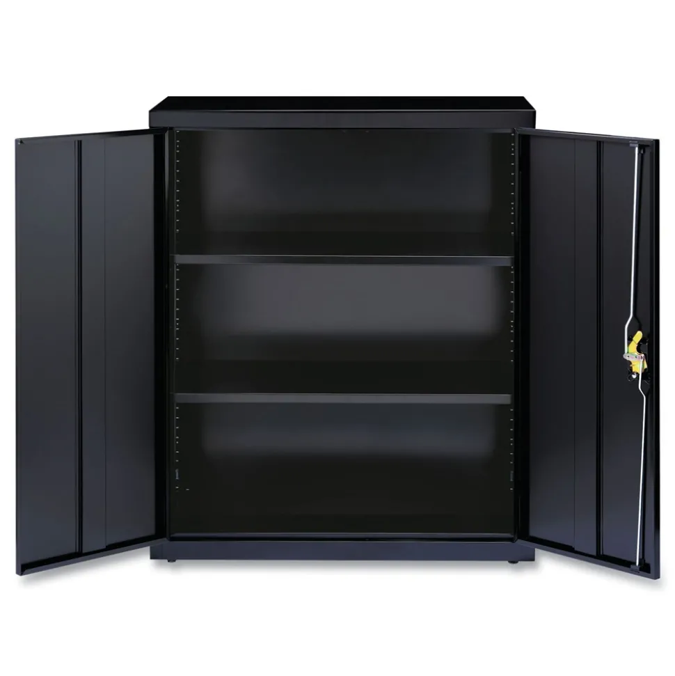 Alera 36 in. x 18 in. x 42 in. 3 Shelves Economy Assembled Storage Cabinets - Black