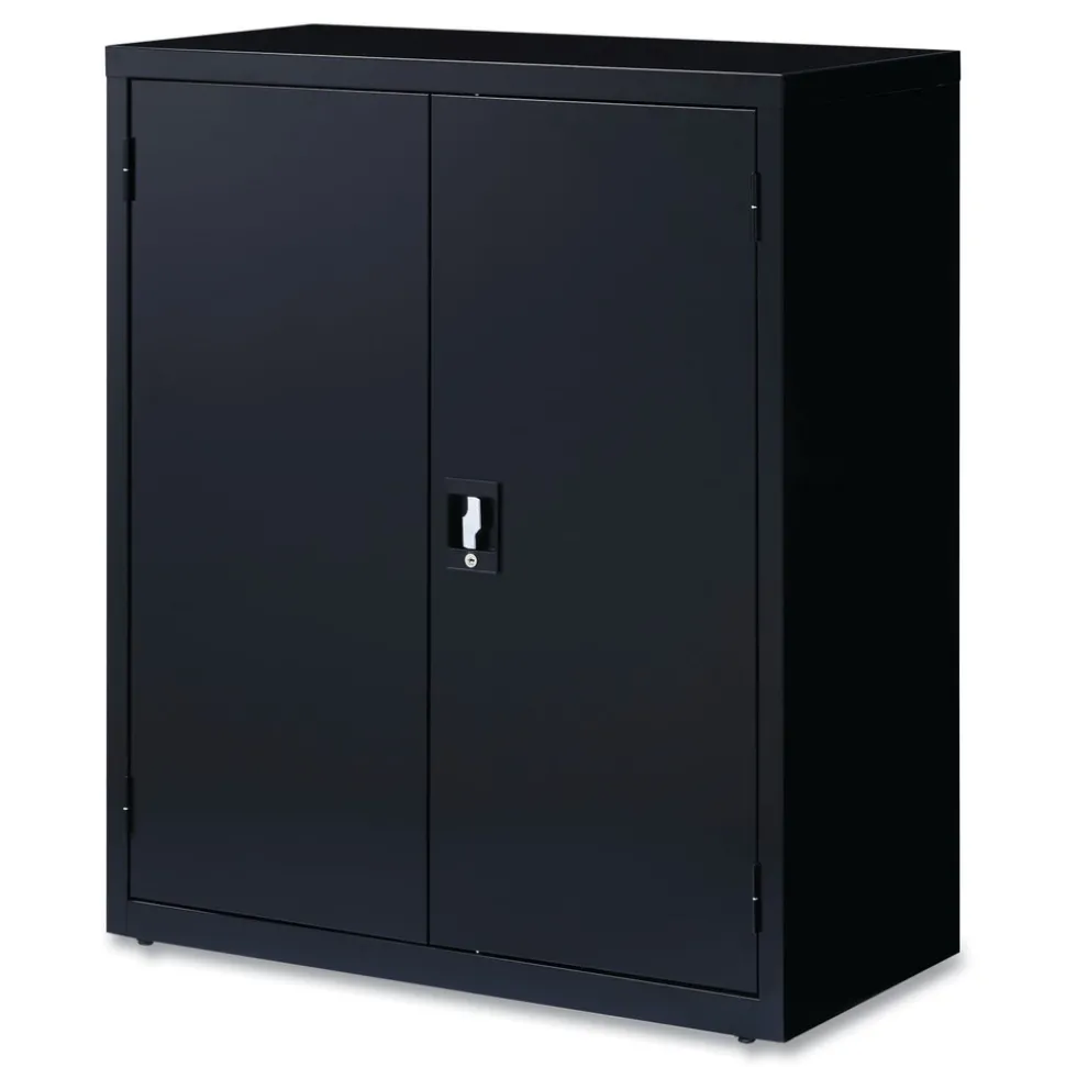Alera 36 in. x 18 in. x 42 in. 3 Shelves Economy Assembled Storage Cabinets - Black