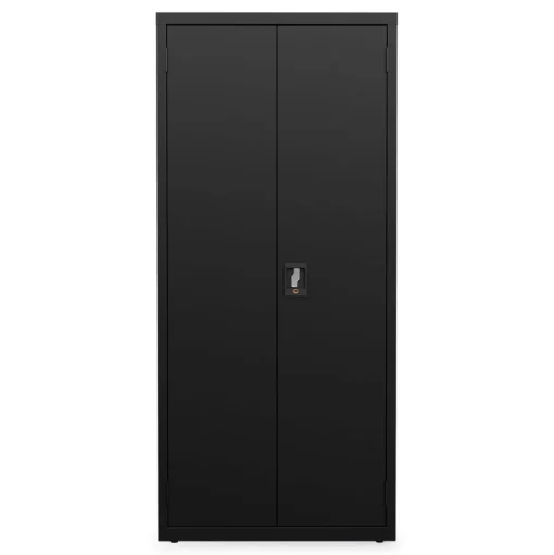 Alera 30 in. x 15 in. x 66 in. 4 Shelves Economy Assembled Storage Cabinets - Black