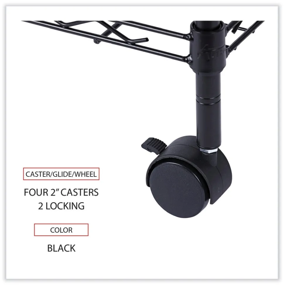 Alera 15.25 in. x 12.38 in. x 21 in. 1 Shelf 1 Bin Metal Compact File Cart for Side-to-Side Filing - Black