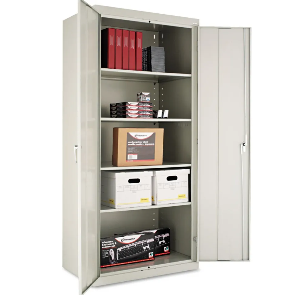 Alera 36 in. x 24 in. x 78 in. Assembled High Storage Cabinet with Adjustable Shelves - Light Gray