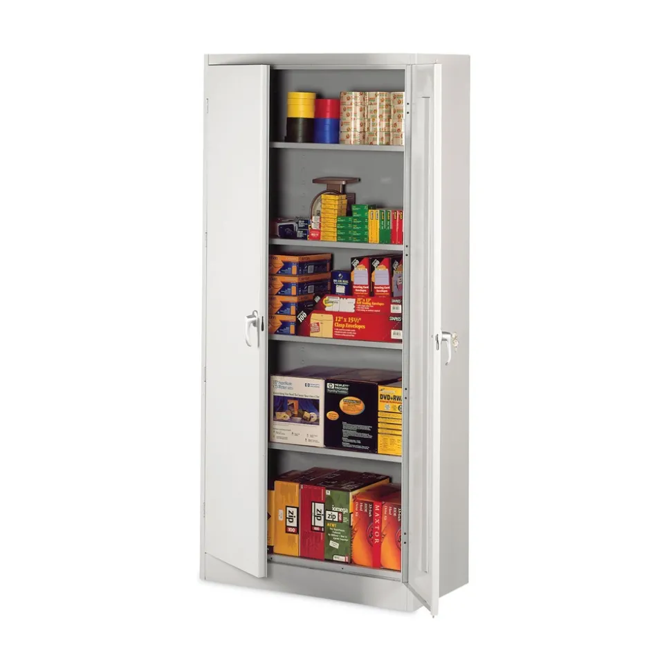 Alera 36 in. x 24 in. x 78 in. Assembled High Storage Cabinet with Adjustable Shelves - Light Gray