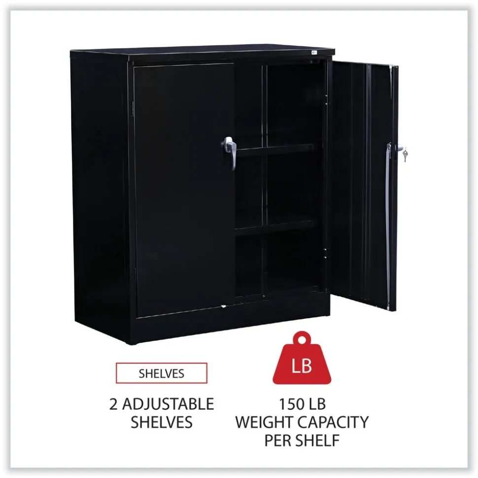 Alera 36 in. x 18 in. x 42 in. Assembled High Storage Cabinet with Adjustable Shelves - Black