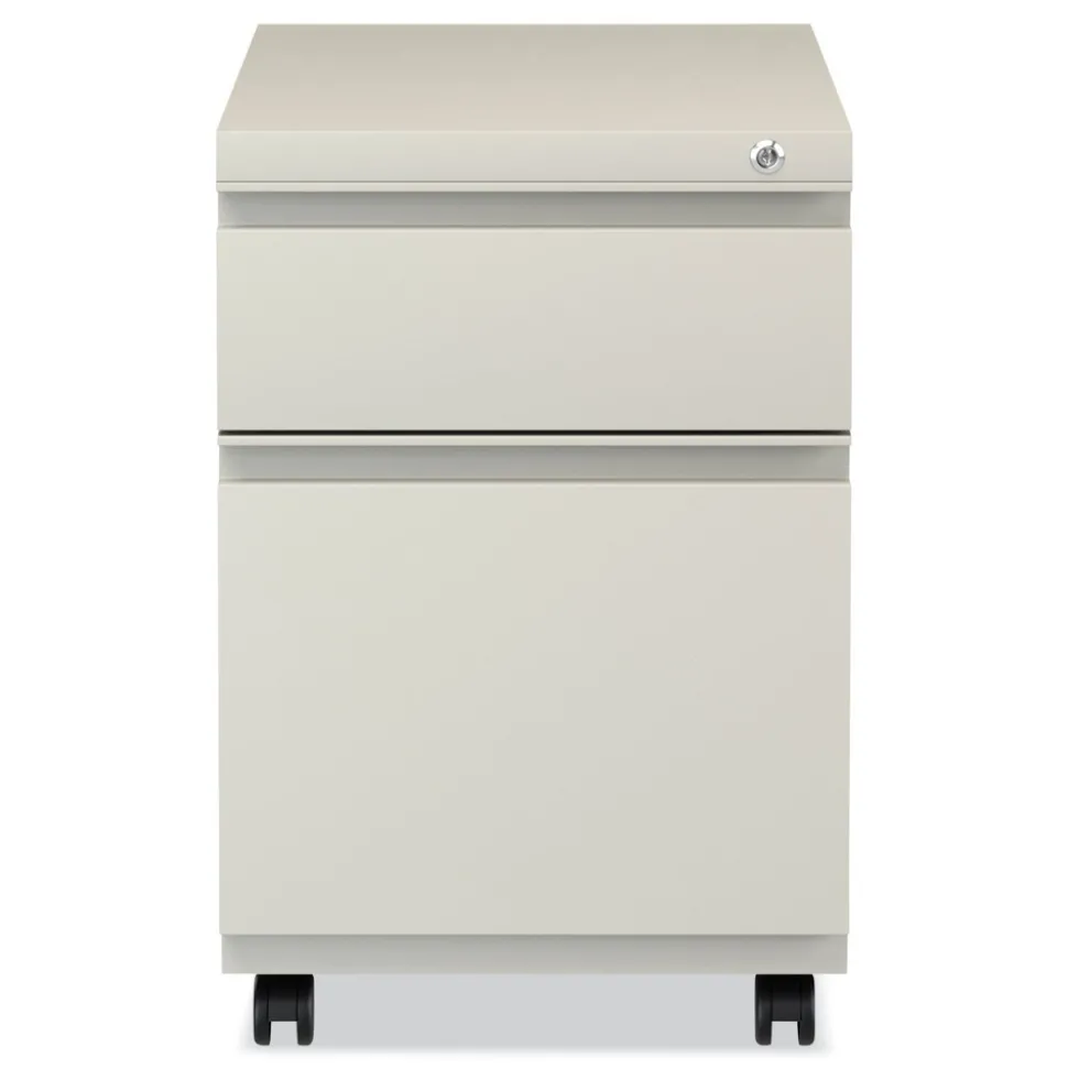 Alera 14.96 in. x 19.29 in. x 21.65 in. 2-Drawers: Box/File Legal/Letter Left or Right File Pedestal with Full-Length Pull - Putty