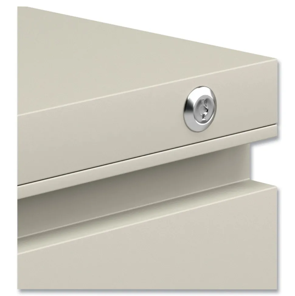 Alera 14.96 in. x 19.29 in. x 21.65 in. 2-Drawers: Box/File Legal/Letter Left or Right File Pedestal with Full-Length Pull - Putty