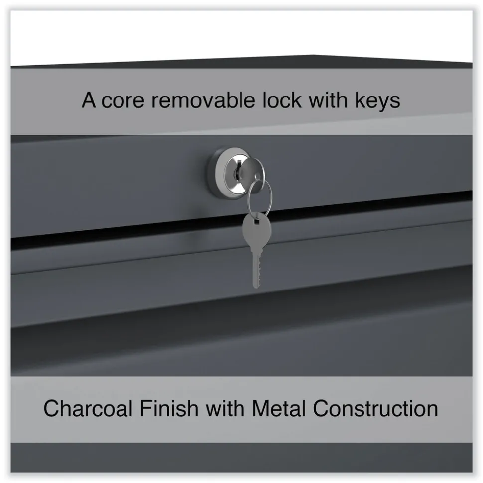 Alera 42 in. x 18.63 in. x 52.5 in. 4-Drawer Lateral File - Charcoal