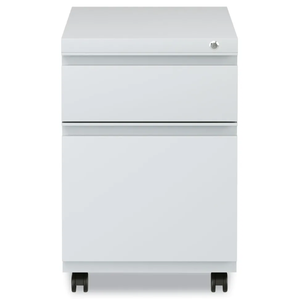 Alera 14.96 in. x 19.29 in. x 21.65 in. 2-Drawers: Box/File Legal/Letter Left or Right File Pedestal with Full-Length Pull - Light Gray