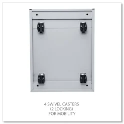 Alera 14.96 in. x 19.29 in. x 21.65 in. 2-Drawers: Box/File Legal/Letter Left or Right File Pedestal with Full-Length Pull - Light Gray