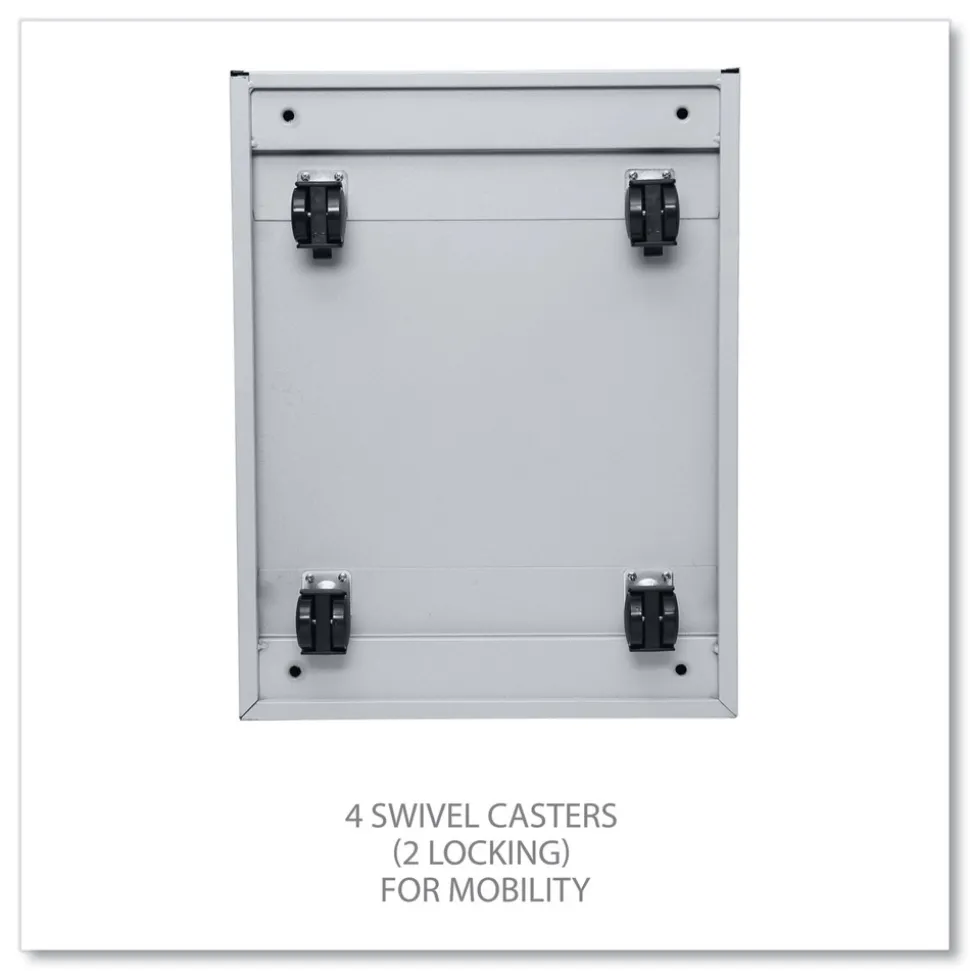 Alera 14.96 in. x 19.29 in. x 21.65 in. 2-Drawers: Box/File Legal/Letter Left or Right File Pedestal with Full-Length Pull - Light Gray