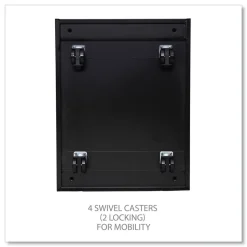 Alera 14.96 in. x 19.29 in. x 21.65 in. 2-Drawers: Box/File Legal/Letter Left or Right File Pedestal with Full-Length Pull - Black