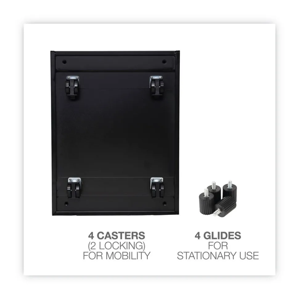 Alera 14.96 in. x 19.29 in. x 21.65 in. 2-Drawers: Box/File Legal/Letter Left or Right File Pedestal - Black