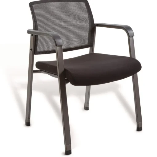 Alera 24.41 in. x 22.64 in. x 31.73 in. Elgar Fabric Guest Chair - Black Seat, Black Back, Black Base