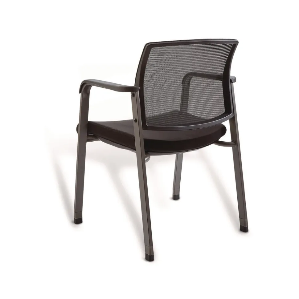 Alera 24.41 in. x 22.64 in. x 31.73 in. Elgar Fabric Guest Chair - Black Seat, Black Back, Black Base