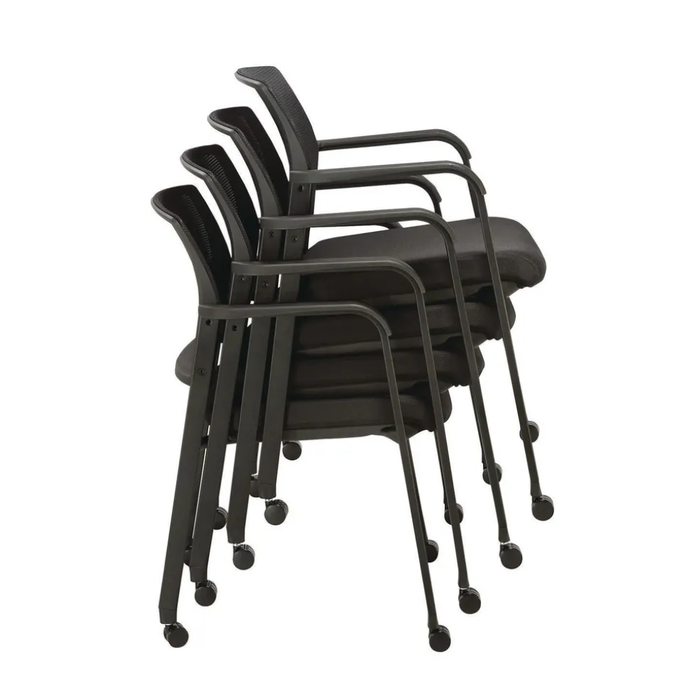 Alera 24.41 in. x 22.64 in. x 31.73 in. Elgar Fabric Guest Chair - Black Seat, Black Back, Black Base