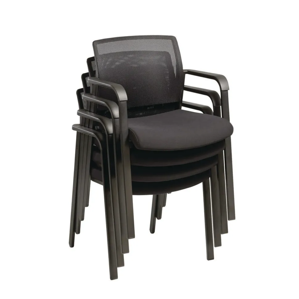 Alera 24.41 in. x 22.64 in. x 31.73 in. Elgar Fabric Guest Chair - Black Seat, Black Back, Black Base