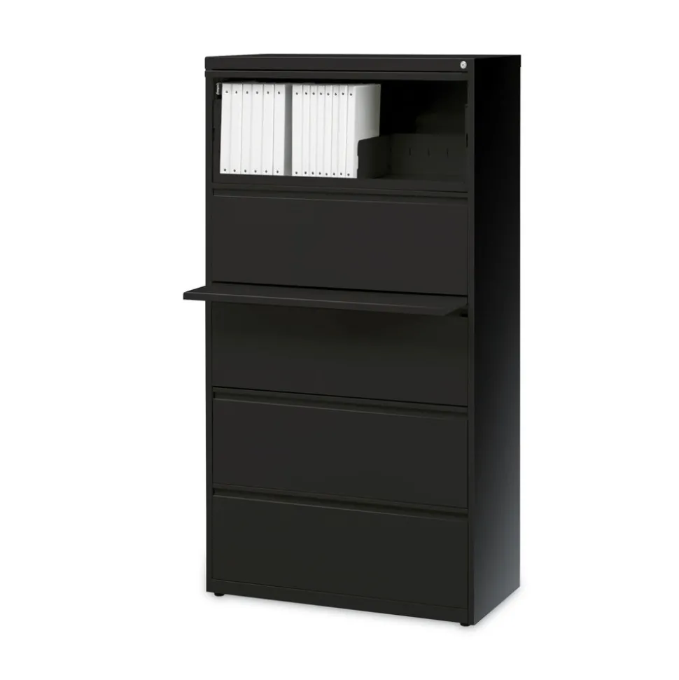 Alera 30 in. x 18.62 in. x 67.62 in. Five Legal/Letter/A4-Size File Drawers Lateral File Cabinet - Black