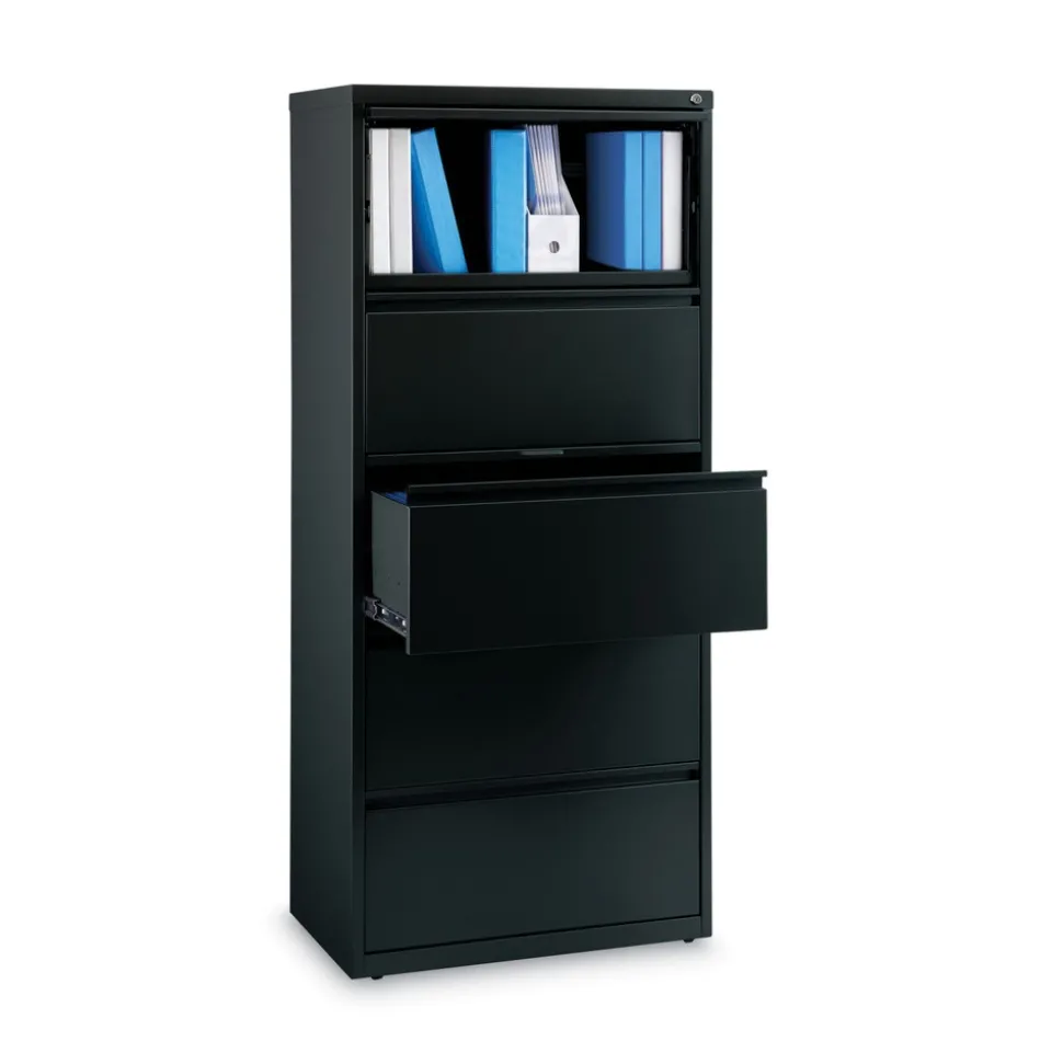 Alera 30 in. x 18.62 in. x 67.62 in. Five Legal/Letter/A4-Size File Drawers Lateral File Cabinet - Black