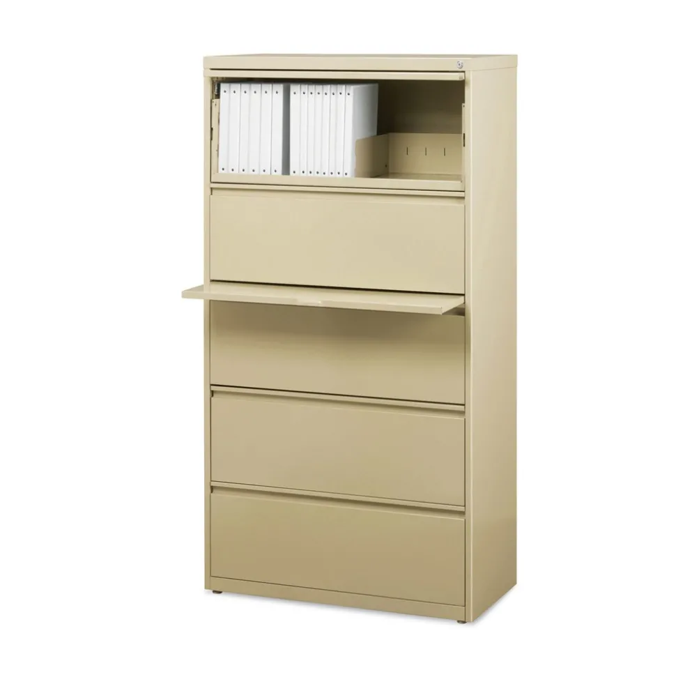 Alera 30 in. x 18.62 in. x 67.62 in. Five Legal/Letter/A4-Size File Drawers Lateral File Cabinet - Putty