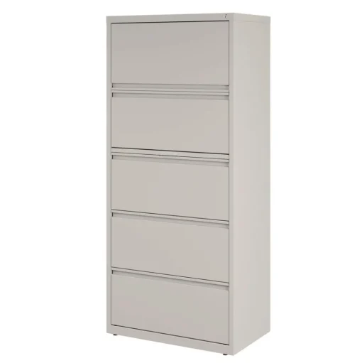 Alera 30 in. x 18.62 in. x 67.62 in. Five Legal/Letter/A4-Size File Drawers Lateral File Cabinet - Light Gray