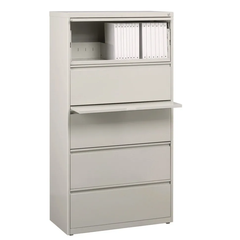 Alera 30 in. x 18.62 in. x 67.62 in. Five Legal/Letter/A4-Size File Drawers Lateral File Cabinet - Light Gray