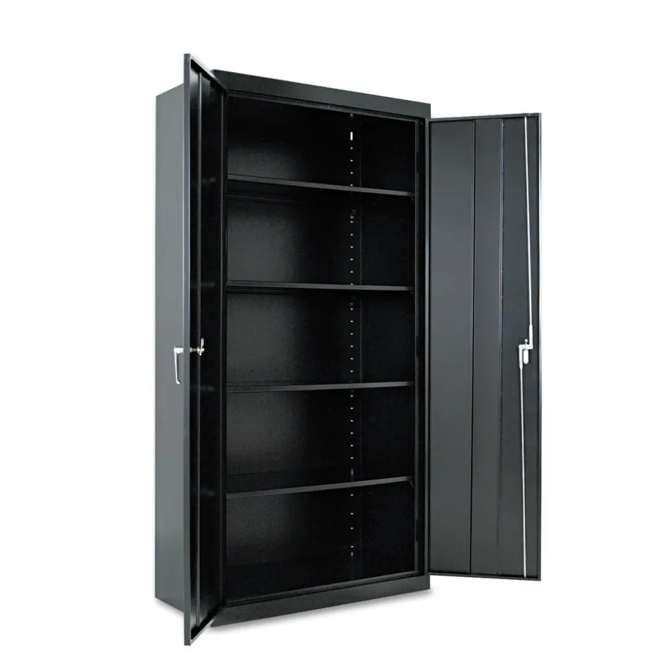 Alera 36 in. x 18 in. x 72 in. Heavy-Duty Welded Storage Cabinet with 4 Adjustable Shelves - Black