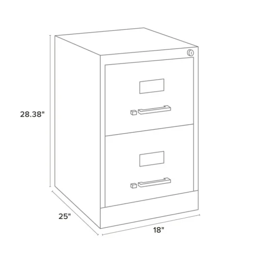 Alera 15 in. x 25 in. x 28.38 in. Legal-Size 2-Drawer Economy Vertical File - Light Gray