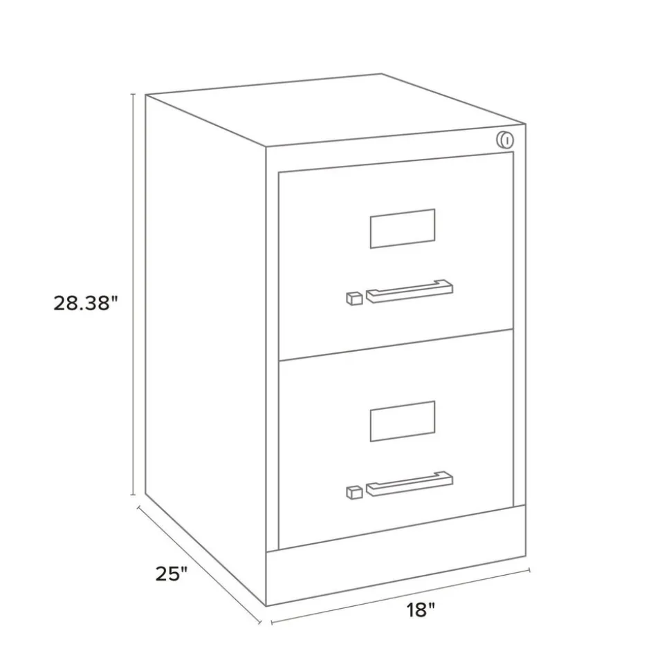 Alera 15 in. x 25 in. x 28.38 in. Legal-Size 2-Drawer Economy Vertical File - Light Gray