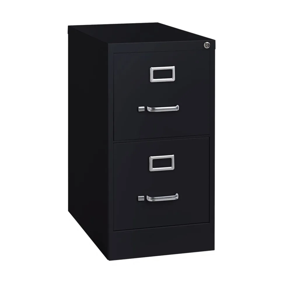 Alera 15 in. x 22 in. x 28.37 in. Letter-Size Two-Drawer Economy Vertical File - Black