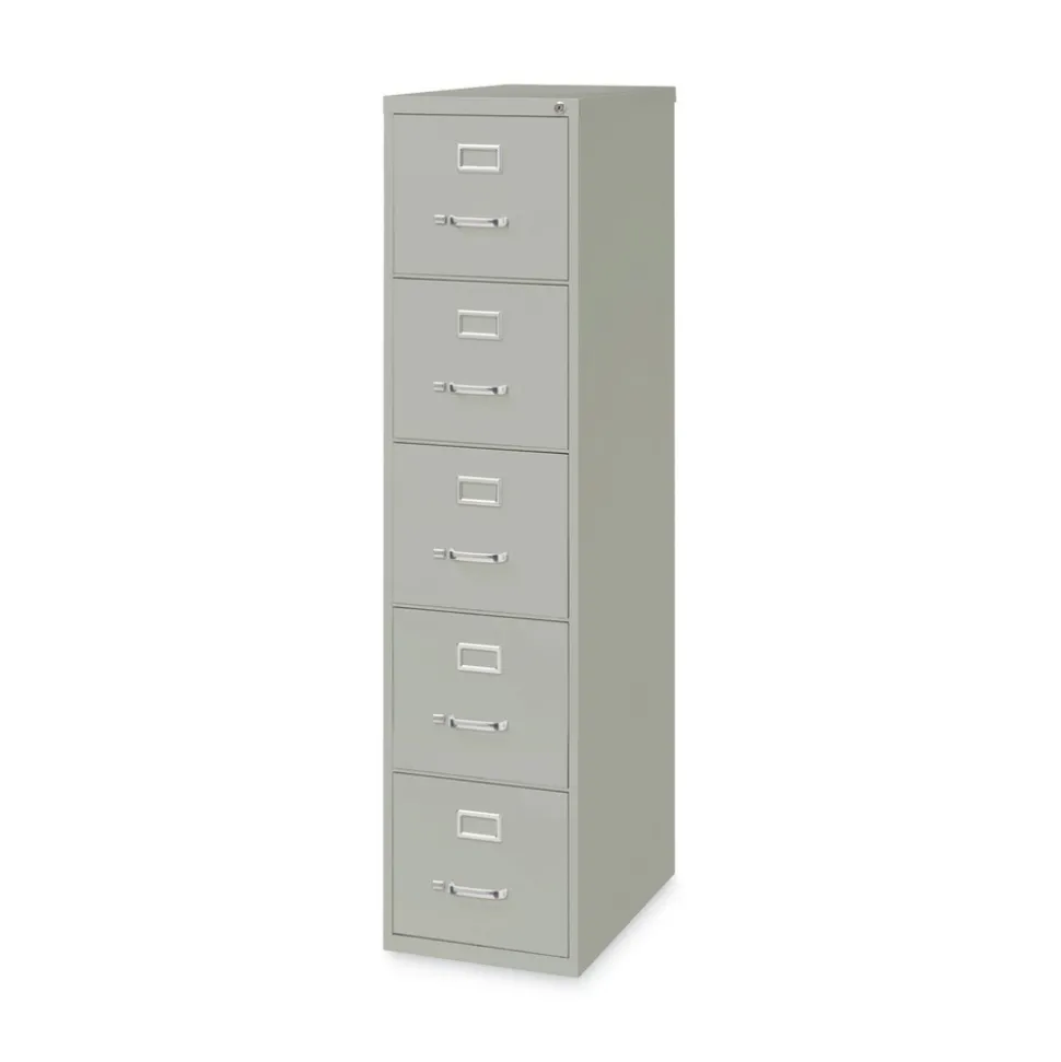 Alera 15 in. x 26.5 in. x 61.37 in. Letter-Size 5-Drawer Economy Vertical File - Light Gray