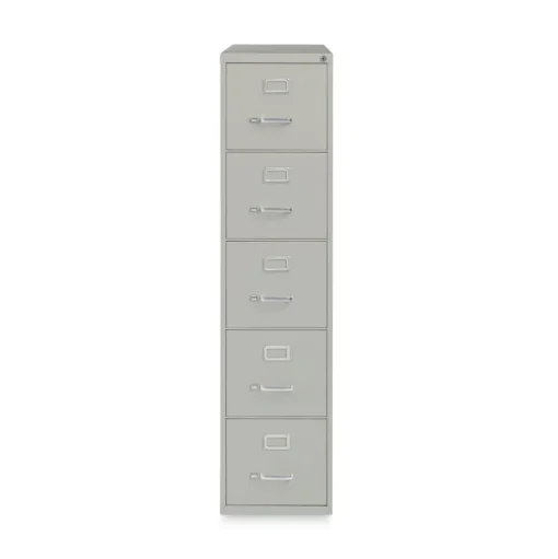 Alera 15 in. x 26.5 in. x 61.37 in. Letter-Size 5-Drawer Economy Vertical File - Light Gray