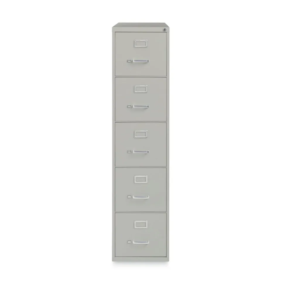 Alera 15 in. x 26.5 in. x 61.37 in. Letter-Size 5-Drawer Economy Vertical File - Light Gray