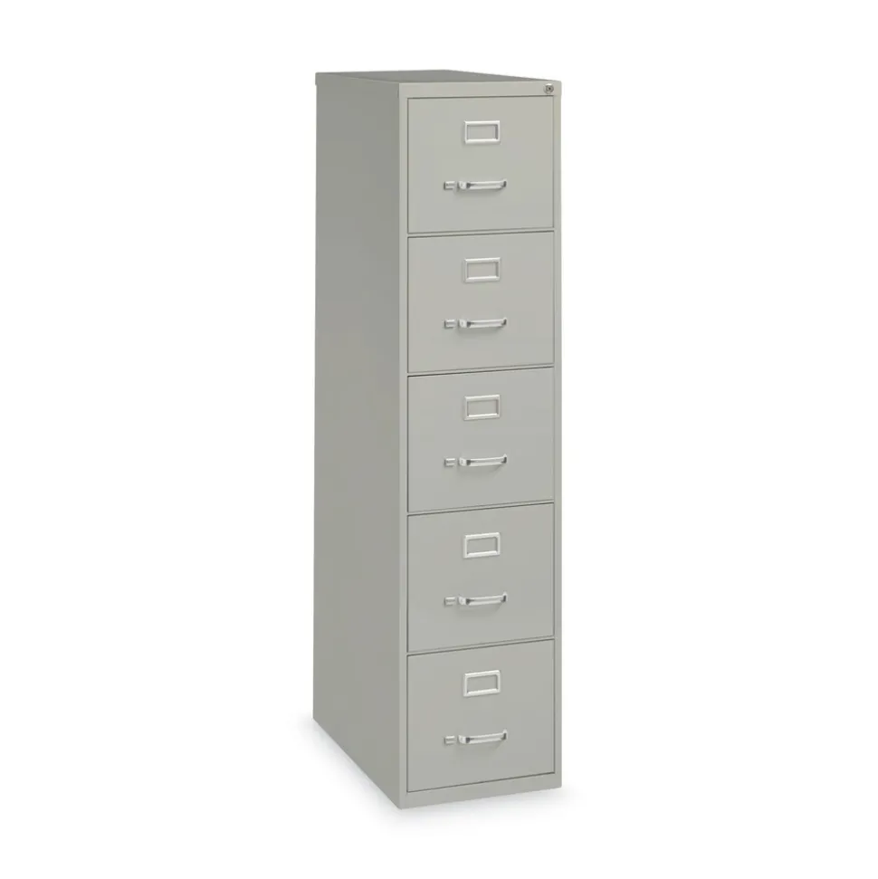 Alera 15 in. x 26.5 in. x 61.37 in. Letter-Size 5-Drawer Economy Vertical File - Light Gray