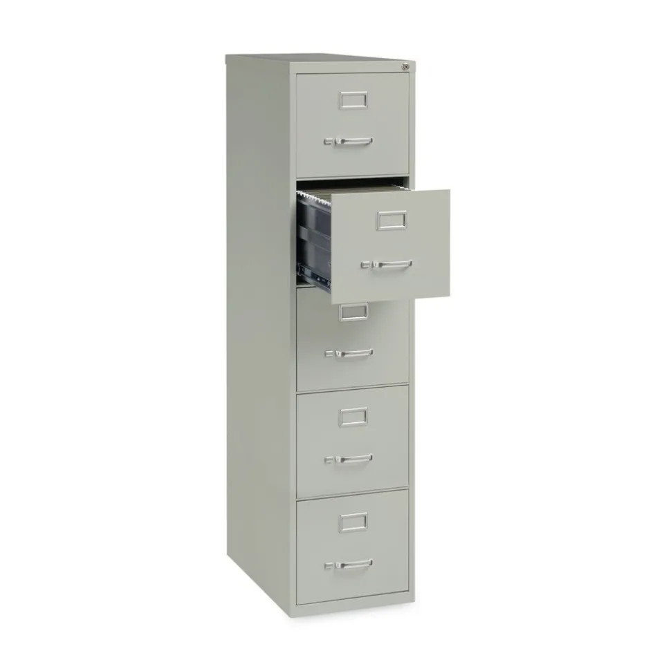 Alera 15 in. x 26.5 in. x 61.37 in. Letter-Size 5-Drawer Economy Vertical File - Light Gray