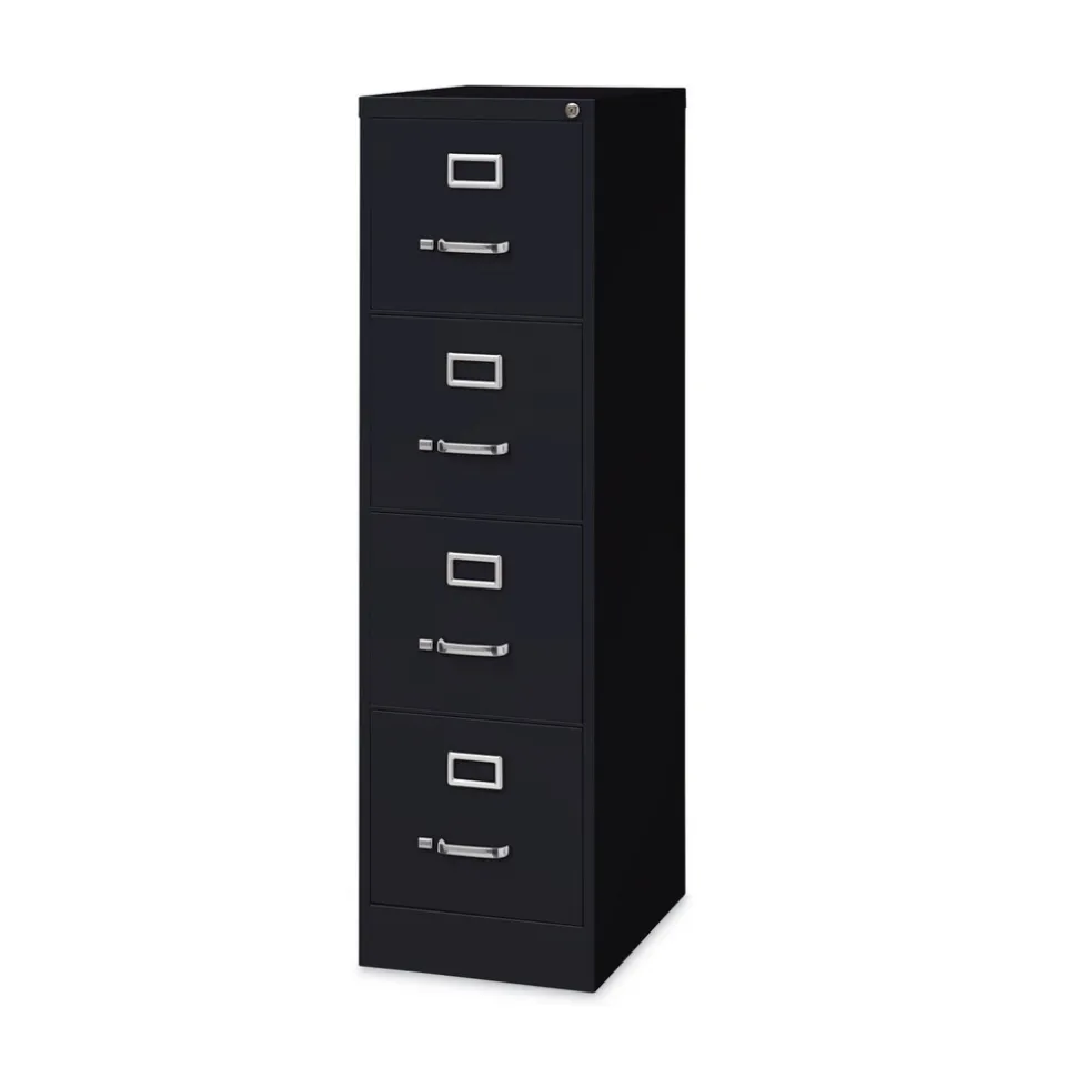 Alera 15 in. x 22 in. x 52 in. Letter-Size Four-Drawer Economy Vertical File - Black