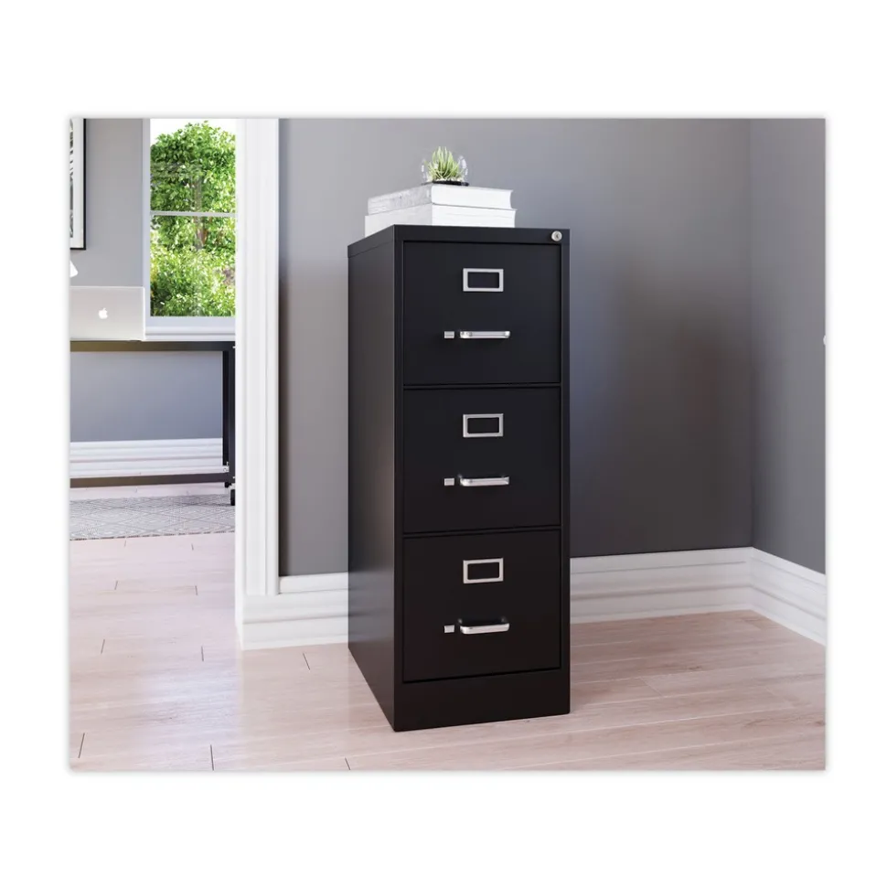 Alera 15 in. x 22 in. x 40.19 in. Letter-Size 3-Drawer Economy Vertical File - Black