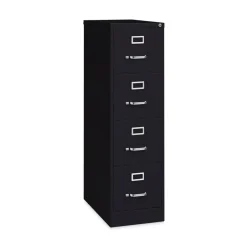 Alera 15 in. x 26.5 in. x 52 in. Letter-Size Four-Drawer Economy Vertical File - Black