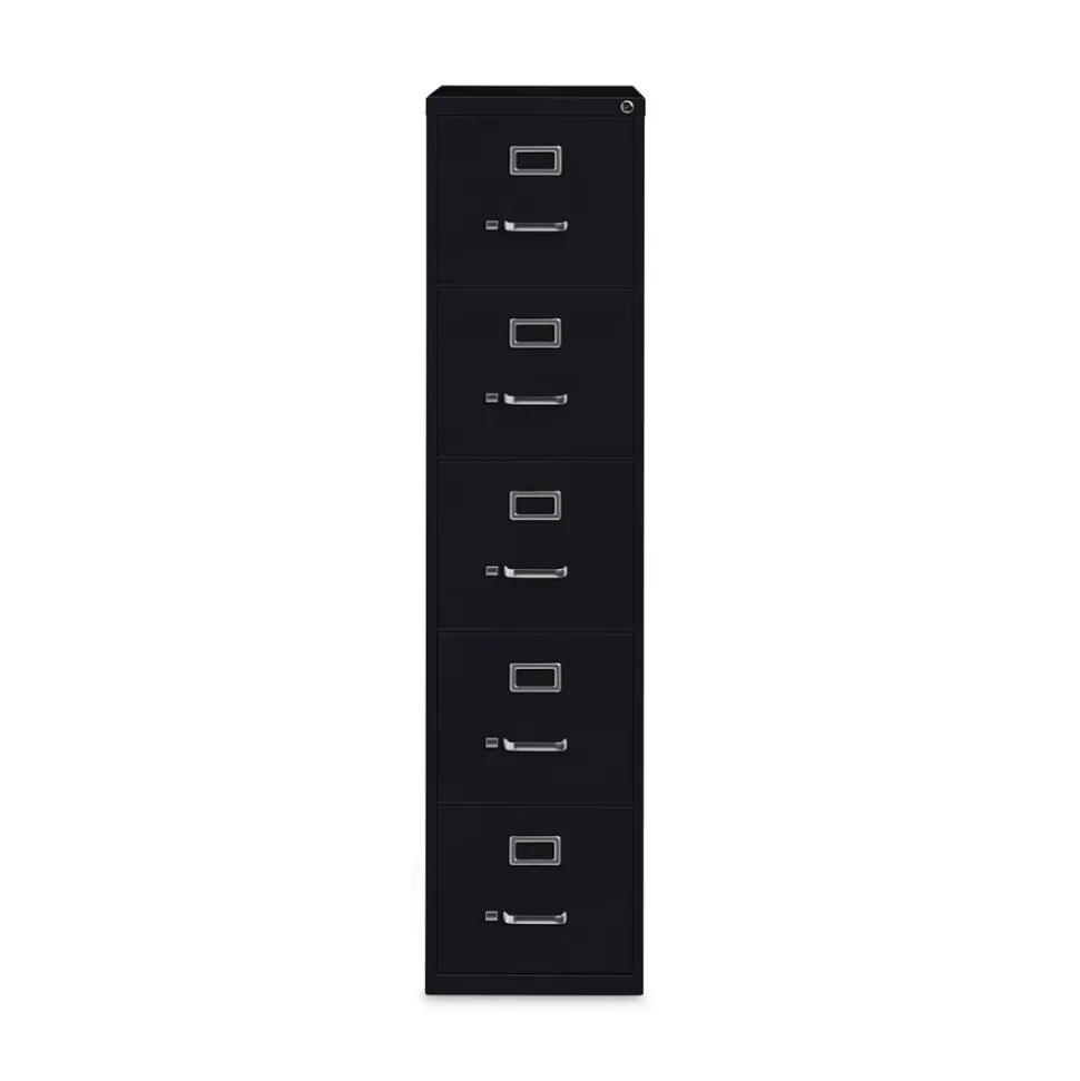 Alera 15 in. x 26.5 in. x 61.37 in. Letter-Size 5-Drawer Economy Vertical File - Black
