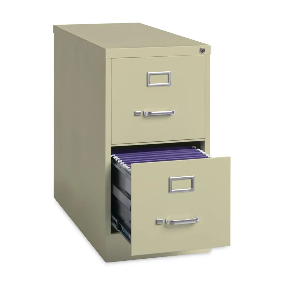 Alera 15 in. x 26.5 in. x 28.37 in. Letter-Size Two-Drawer Economy Vertical File - Putty