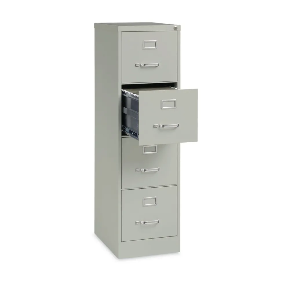 Alera 15 in. x 22 in. x 52 in. Letter-Size Four-Drawer Economy Vertical File - Light Gray