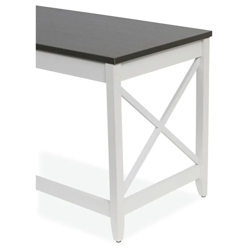 Alera 58.27 in. x 58.27 in. x 29.53 in. L-Shaped Farmhouse Desk - Gray/White