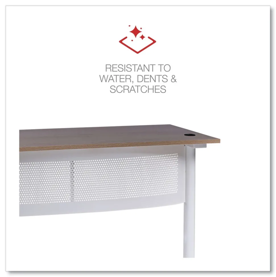 Alera 59.05 in. x 59.05 in. x 29.53 in. L-Shaped Writing Desk - Beigewood/White