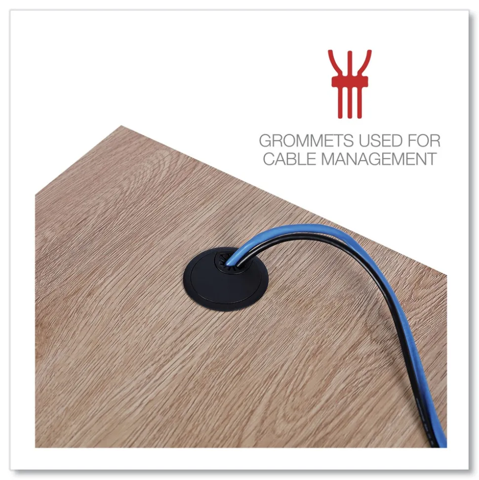 Alera 59.05 in. x 59.05 in. x 29.53 in. L-Shaped Writing Desk - Beigewood/White