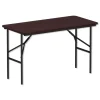 Alera 48 in. x 23.88 in. x 29 in. Rectangular Wood Folding Table - Mahogany