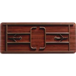 Alera 48 in. x 23.88 in. x 29 in. Rectangular Wood Folding Table - Mahogany