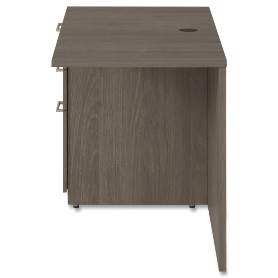 Alera 48 in. x 24 in. x 29 in. Seville Series Left Desk Return with Pedestal - Walnut