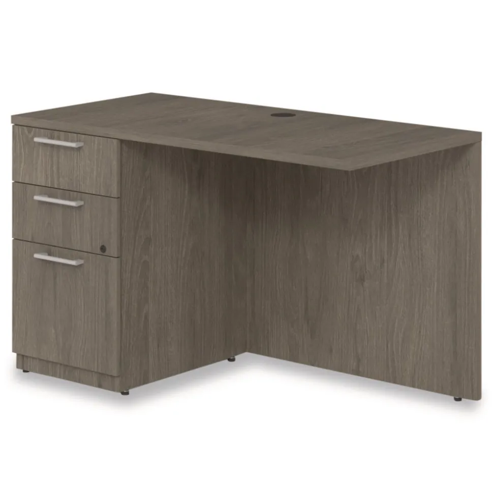 Alera 48 in. x 24 in. x 29 in. Seville Series Left Desk Return with Pedestal - Walnut