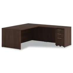 Alera 15 in. x 18 in. x 27 in. Seville Series 3-Drawer Legal File Mobile Pedestal - Mahogany