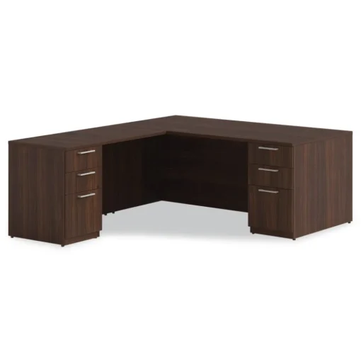 Alera 72 in. x 36 in. x 29 in. Seville Series Single Right Pedestal Desk - Mahogany