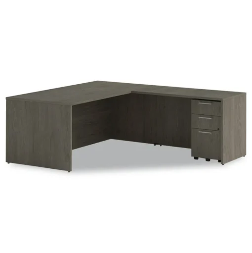 Alera 48 in. x 24 in. x 29 in. Seville Series Reversible Return Shell - Walnut